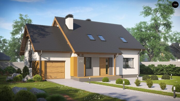 Проєкт будинку U92 GL - З мансардним поверхом дома в Україні