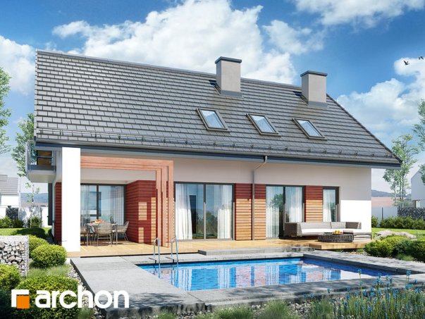 Проєкт будинку Будинок в діцентрах - З мансардним поверхом дома в Україні