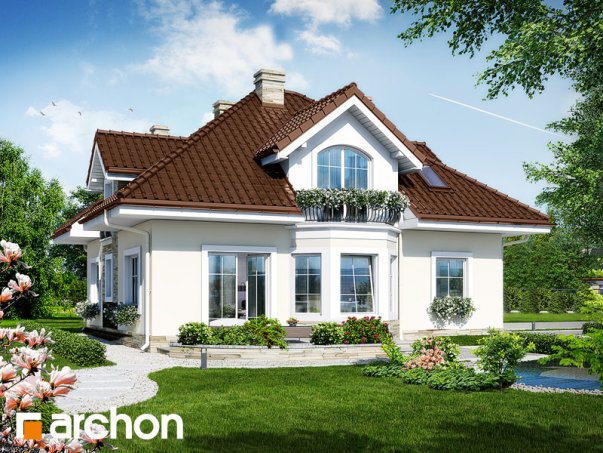 Проєкт будинку Будинок в тим'яні 6 - З мансардним поверхом дома в Україні