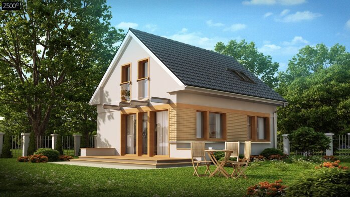 Проєкт будинку U211 PK - З мансардним поверхом дома в Україні
