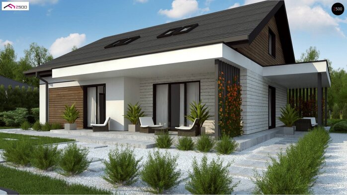 Проект дома U462 - 6 С мансардным этажом дома в Украине