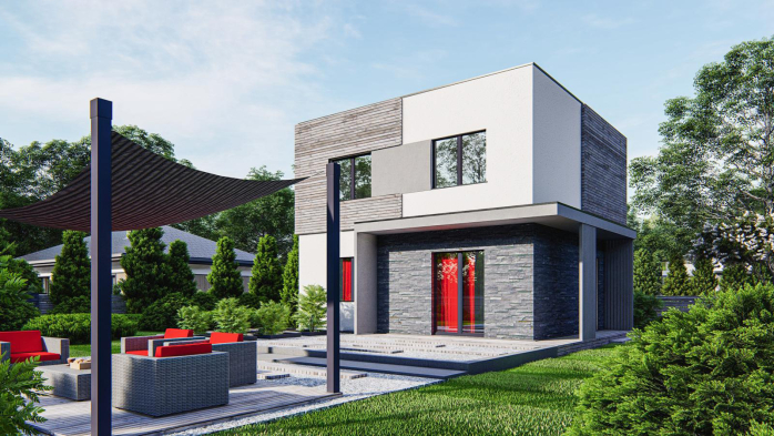 Проєкт будинку Ux554 el - Двоповерхові дома в Україні