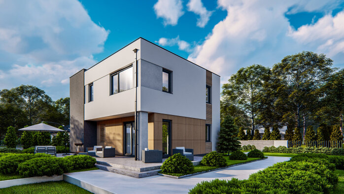 Проєкт будинку Ux59 BG - Двоповерхові дома в Україні