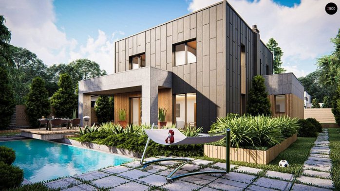 Проект дома Ux171 - 4 Двухэтажные дома в Украине