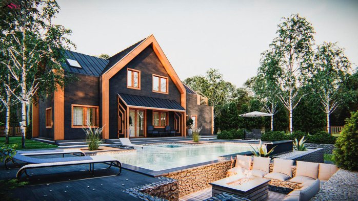 Проект дома U555 - 3 С мансардным этажом дома в Украине