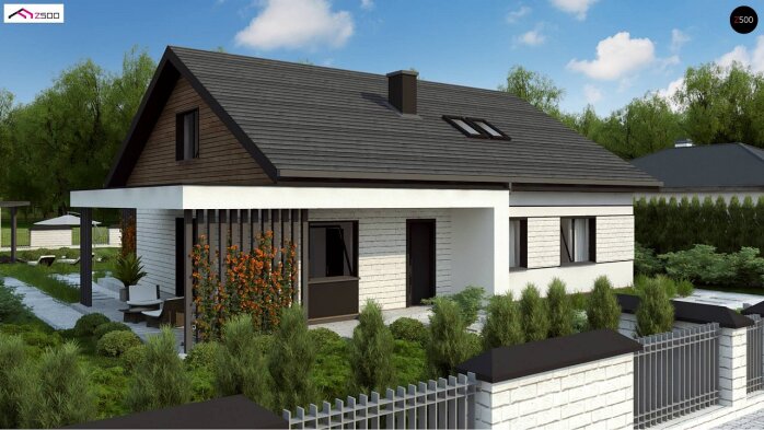 Проект дома U462 - 5 С мансардным этажом дома в Украине