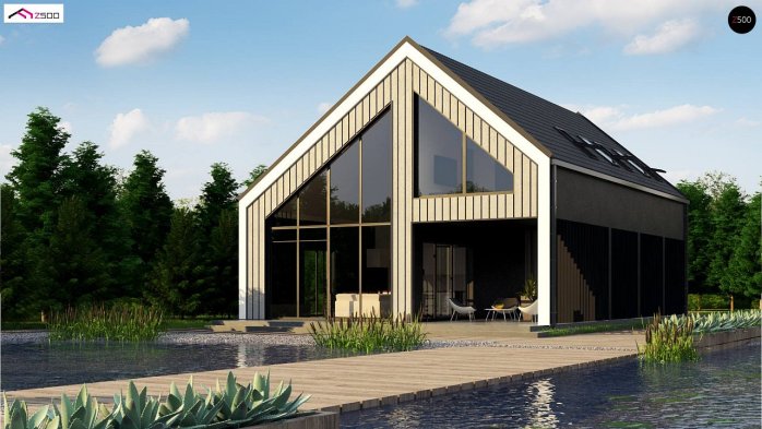 Проєкт будинку U445 D - З мансардним поверхом дома в Україні