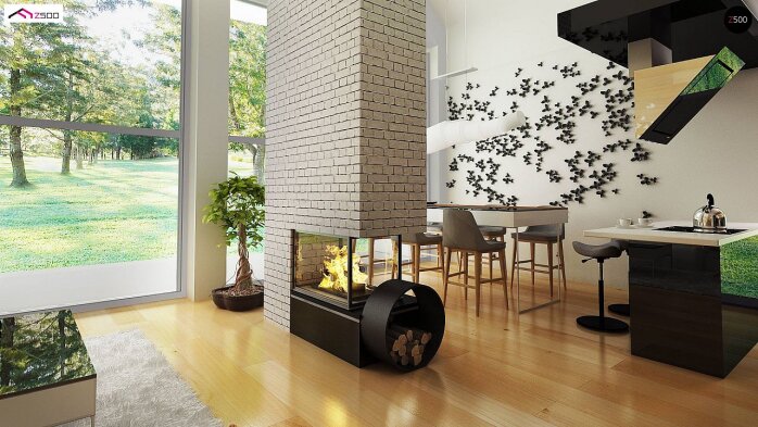 Проект дома U215 A - 10 С мансардным этажом дома в Украине