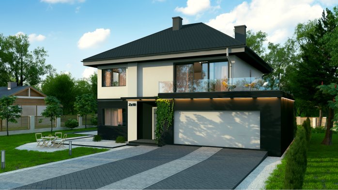 Проєкт будинку Ux10 v1 PK - Двоповерхові дома в Україні