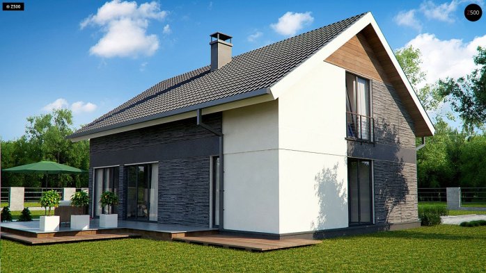 Проєкт будинку U394 - З мансардним поверхом дома в Україні