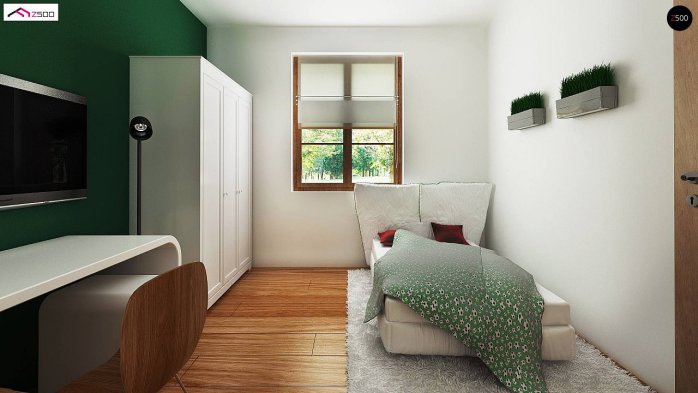 Проект дома U30 L bl - 6 С мансардным этажом дома в Украине