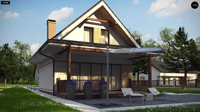 Проєкт будинку U362 - З мансардним поверхом дома в Україні