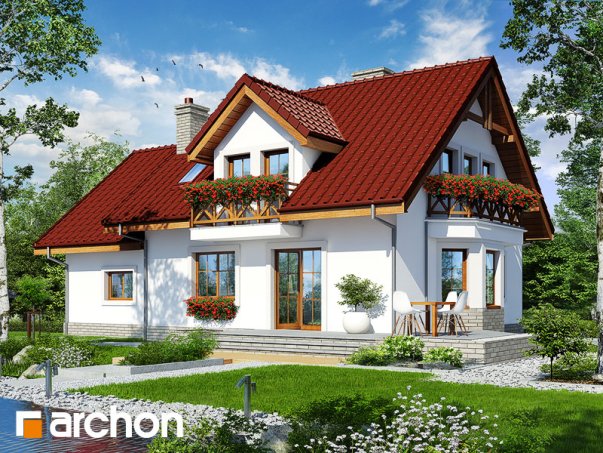 Проект дома Дом в рододендронах 19 - 2 С мансардным этажом дома в Украине