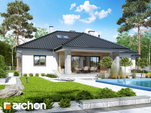 Проєкт будинку Будинок в акебіях 5 - З мансардним поверхом дома в Україні