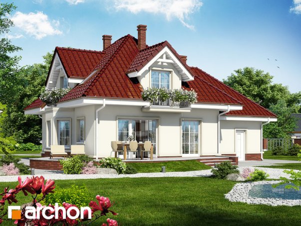 Проєкт будинку Будинок в тамарисках 7 - З мансардним поверхом дома в Україні