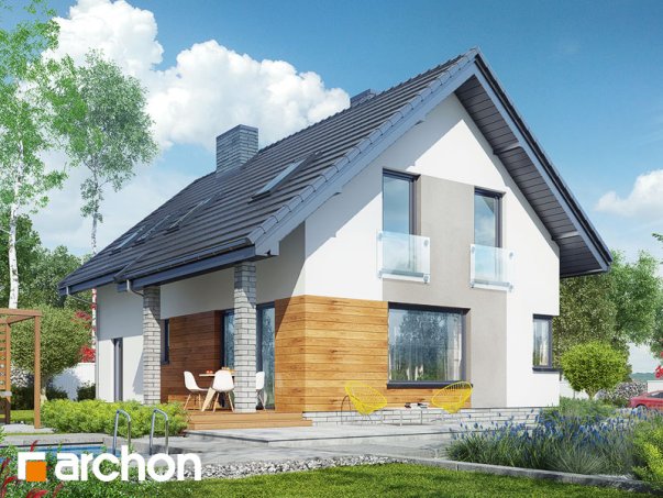 Проект дома Дом в журавках (A) - 2 С мансардным этажом дома в Украине