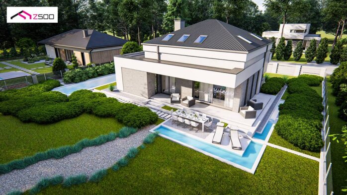 Проєкт будинку U495 - З мансардним поверхом дома в Україні