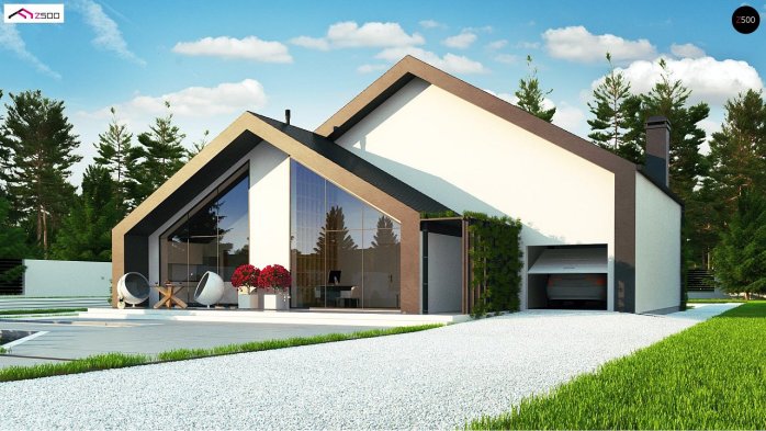 Проєкт будинку Ux250 - З мансардним поверхом дома в Україні
