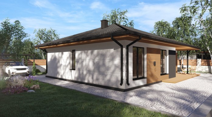 Проект дома Db 12 v1 - 4 Одноэтажные дома в Украине