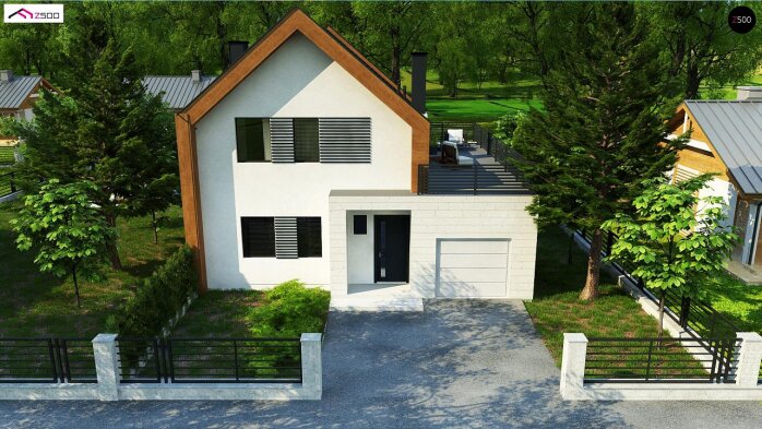 Проект дома U424 - 6 С мансардным этажом дома в Украине