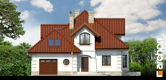 Проєкт будинку Будинок під туями вер.2 - З мансардним поверхом дома в Україні