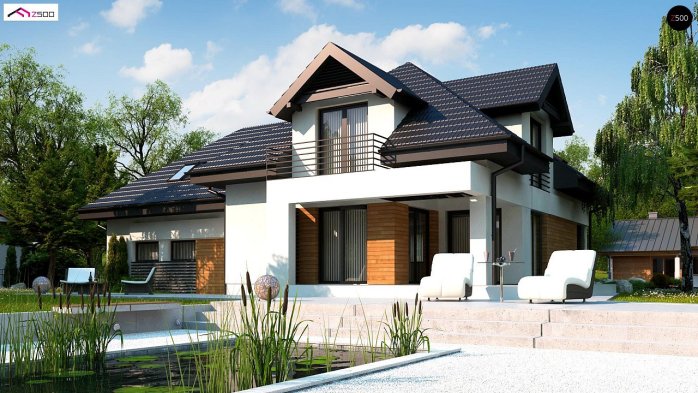 Проєкт будинку U284 GP2 - З мансардним поверхом дома в Україні
