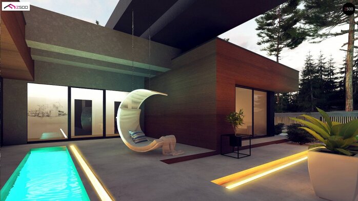 Проект дома Ux158 + - 5 Одноэтажные дома в Украине