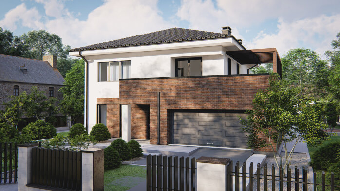 Проект дома Uu255 - 6 Двухэтажные дома в Украине