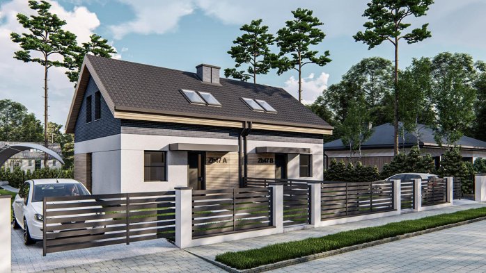 Проект дома Ub47 - 2 С мансардным этажом дома в Украине