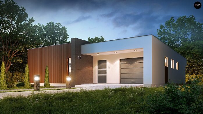 Проект дома Ux49 - 1 Одноэтажные дома в Украине