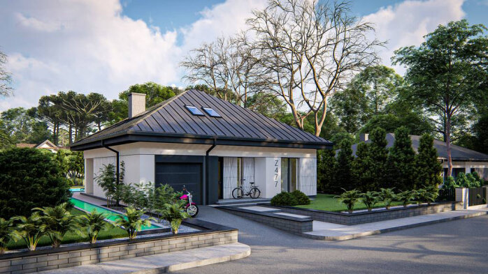 Проект дома U477 - 2 С мансардным этажом дома в Украине