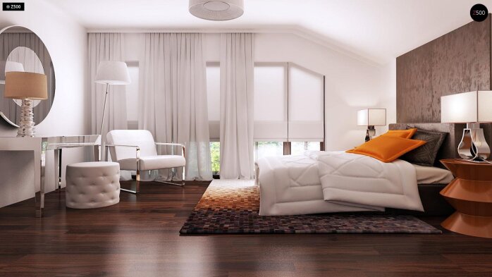 Проєкт будинку Ux50 - З мансардним поверхом дома в Україні