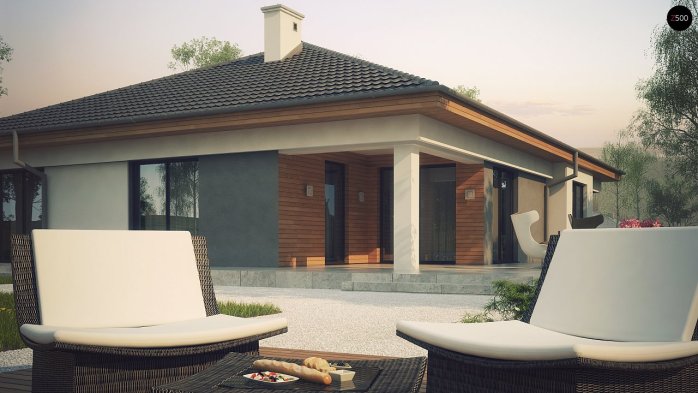 Проект дома U281 - 4 Одноэтажные дома в Украине