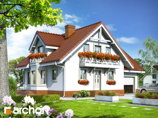 Проект дома Дом в рододендронах 5 вер.2 - 1 С мансардным этажом дома в Украине