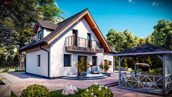 Проект дома U581 - 3 С мансардным этажом дома в Украине