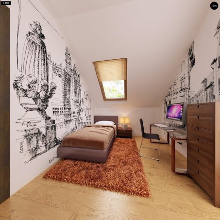 Проєкт будинку u1 gl - З мансардним поверхом дома в Україні