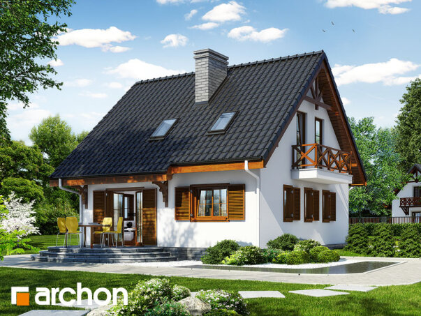 Проєкт будинку Будинок в суниці 3 (П) вер.2 - З мансардним поверхом дома в Україні