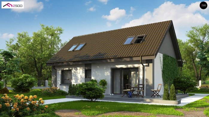 Проект дома U12 P - 1 С мансардным этажом дома в Украине