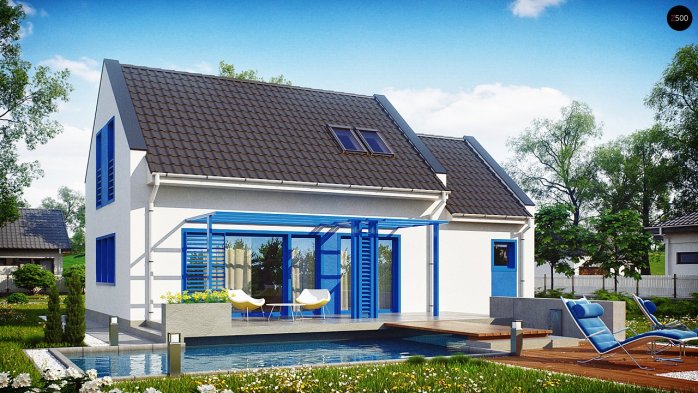 Проєкт будинку U217 - З мансардним поверхом дома в Україні