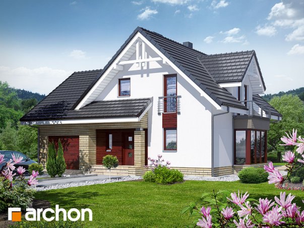 Проект дома Дом в тамарисках 2 (Н) вер.2 - 1 С мансардным этажом дома в Украине