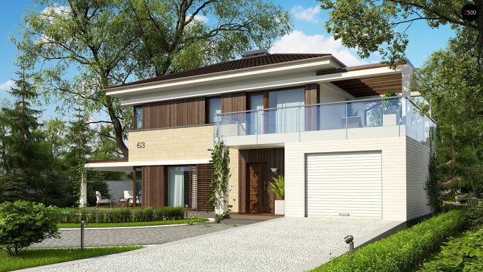 Проєкт будинку Ux63 B - Двоповерхові дома в Україні