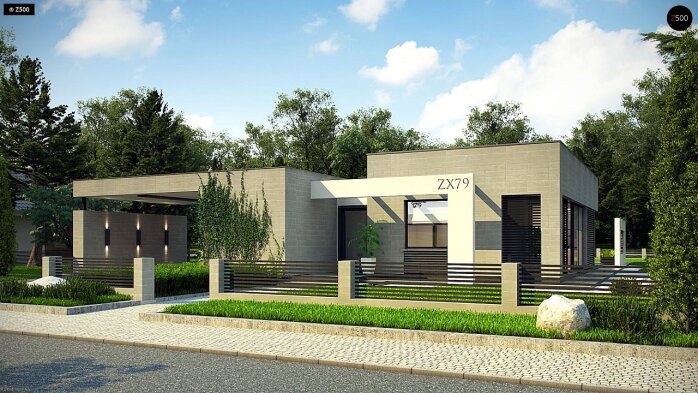 Проект дома Ux79 - 1 Одноэтажные дома в Украине