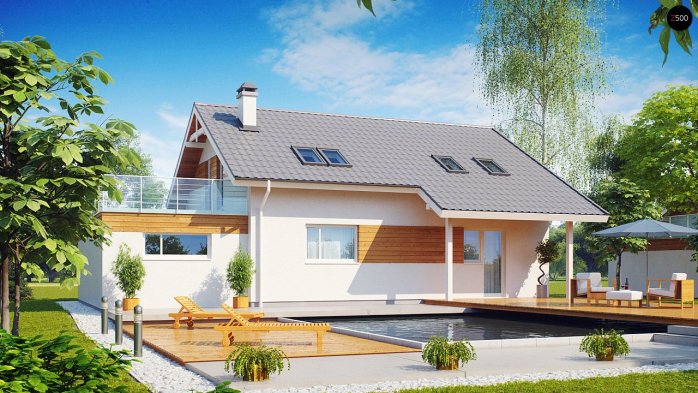 Проєкт будинку U36 - З мансардним поверхом дома в Україні