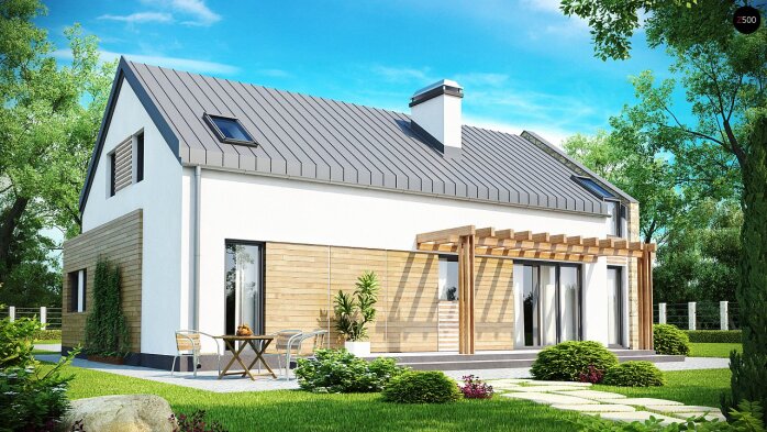Проєкт будинку Ux38 - З мансардним поверхом дома в Україні