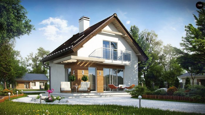 Проєкт будинку U264 - З мансардним поверхом дома в Україні