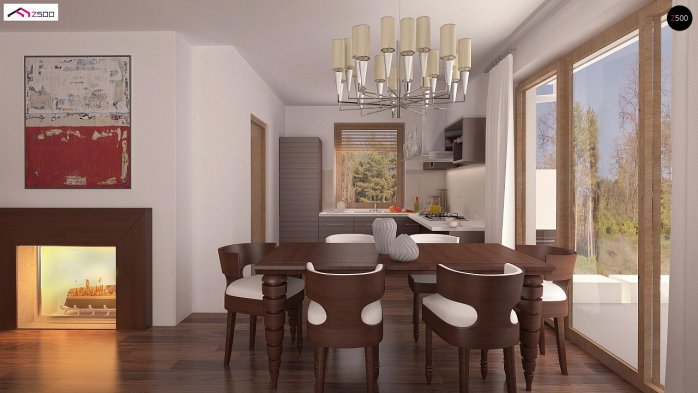 Проект дома U244 - 5 С мансардным этажом дома в Украине