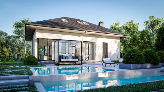 Проект дома U481 - 2 С мансардным этажом дома в Украине