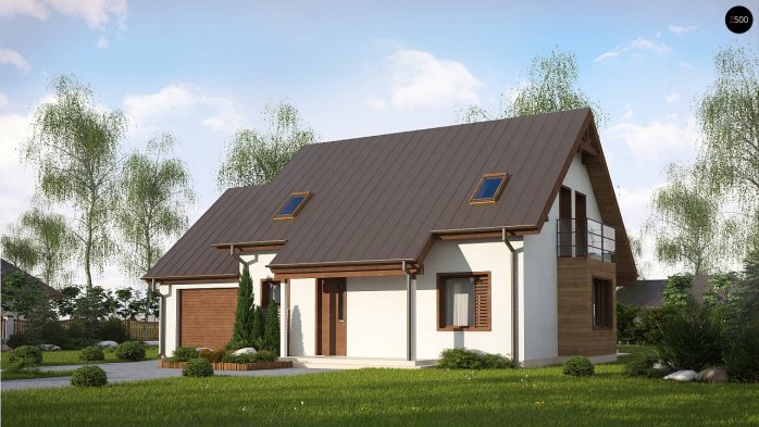 Проєкт будинку U162 GLv2 - З мансардним поверхом дома в Україні