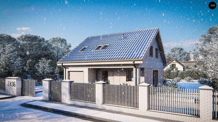 Проєкт будинку U436 - З мансардним поверхом дома в Україні