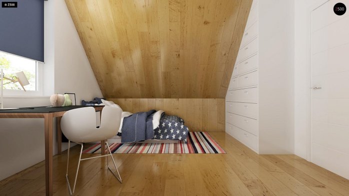 Проект дома U43 - 19 С мансардным этажом дома в Украине